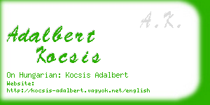 adalbert kocsis business card